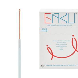 Akupunkturní jehly - EAKU - měděná rukojeť - s trubičkou - 100 ks EAKU - měděné - s trub.: 0,16 x 15 mm