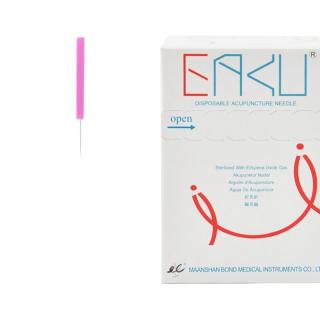 Akupunkturní jehly - EAKU - plastová rukojeť - bez trubičky - 100 ks EAKU - plastové - bez: 0,16x7
