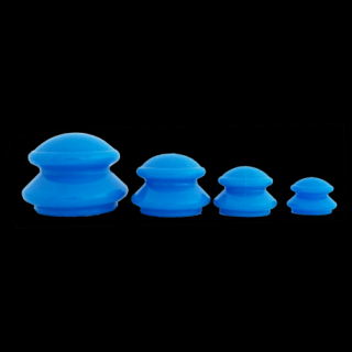 Terapeutické silikonové baňky 4 ks - modré