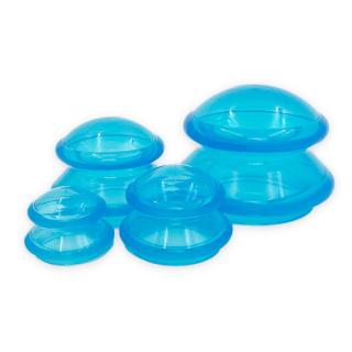 Terapeutické silikonové baňky 4 ks - průhledné Barva: Modré