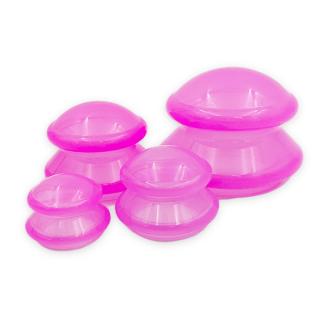 Terapeutické silikonové baňky 4 ks - průhledné Barva: Růžové