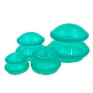 Terapeutické silikonové baňky 4 ks - průhledné Barva: Zelené