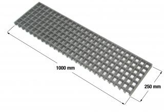 Plastový kompozitní rošt 250 x 1 000 mm / výška 30 mm