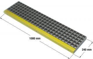 Plastový kompozitní schodišťový stupeň 1 000 x 24 mm / výška 38 mm