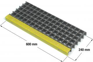 Plastový kompozitní schodišťový stupeň 600 x 240 mm / výška 38 mm