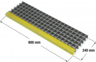 Plastový kompozitní schodišťový stupeň 800 x 240 mm / výška 38 mm