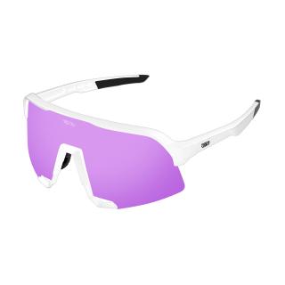 NEIBO HAWK - matte white/purple Sluneční brýle + náhradní sklo černé