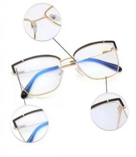 Luxbryle Dámské dioptrické brýle Alba (obruby + čočky) - Černá se zlatým