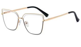 Luxbryle Dámské dioptrické brýle Macarena (obruby + čočky) - Černá se zlatým