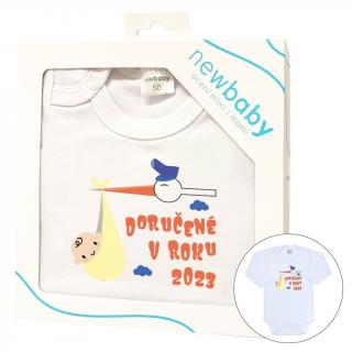 Body s potiskem New Baby Doručené v roku 2023 - darčekové balenie 80 (9-12m)