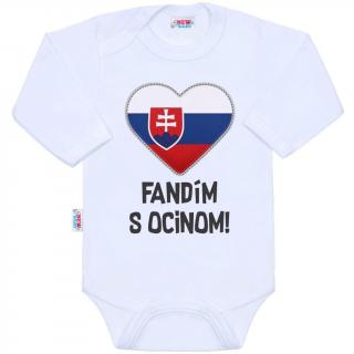 Body s potiskem New Baby Fandím s ocinom biele 50