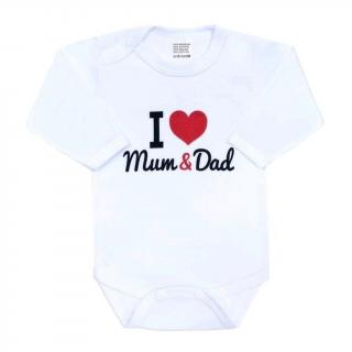 Body s potiskem New Baby I Love Mum and Dad 56 (0-3m)