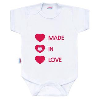 Body s potiskem New Baby MADE IN LOVE 50