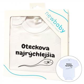 Body s potiskem New Baby Oteckova najrýchlejšia - darčekové balenie 50