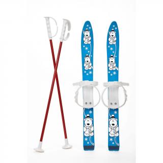 Dětské lyže s vázáním a holemi Baby Mix 70 cm modré