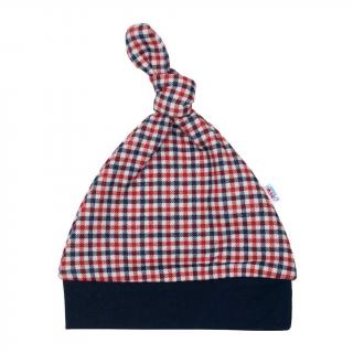 Kojenecká bavlněná čepička New Baby Checkered 68 (4-6m)