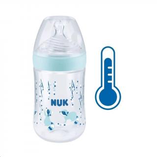 Kojenecká láhev NUK Nature Sense s kontrolou teploty 260 ml modrá