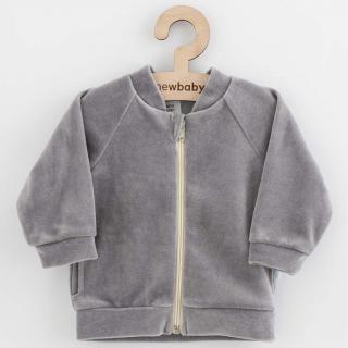 Kojenecká semišková mikina New Baby Suede clothes šedá 62 (3-6m)