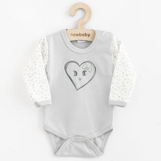 Kojenecké bavlněné body s dlouhým rukávem New Baby Srdíčka 80 (9-12m)