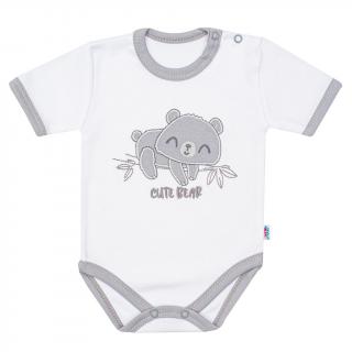 Kojenecké bavlněné body s krátkým rukávem New Baby Cute Bear 80 (9-12m)