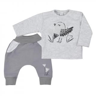Kojenecké bavlněné tepláčky a tričko Koala Birdy šedé 56 (0-3m)