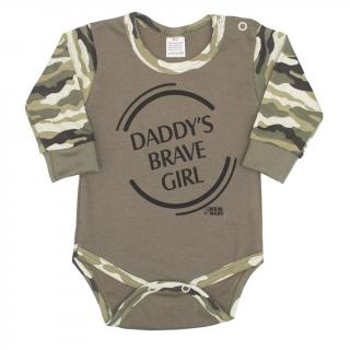 Kojenecké body s dlouhým rukávem New Baby Army girl 92 (18-24m)