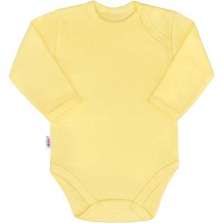 Kojenecké body s dlouhým rukávem New Baby Pastel žluté 68 (4-6m)