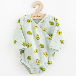 Kojenecké mušelínové body s bočním zavazováním New Baby Avocado 56 (0-3m)