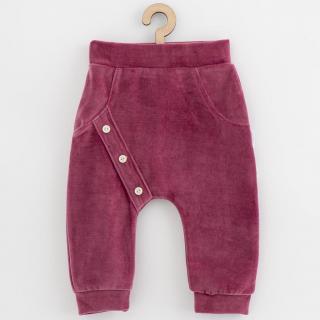 Kojenecké semiškové tepláčky New Baby Suede clothes růžovo fialová 62 (3-6m)