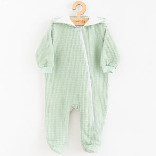 Kojenecký mušelínový overal s kapucí New Baby Comfort clothes šalvějová 74 (6-9m)
