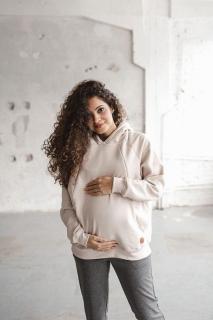 Těhotenská a kojící mikina Motherhood oversize milk & love béžová M