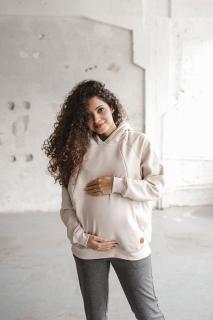 Těhotenská a kojící mikina Motherhood oversize milk & love béžová XL