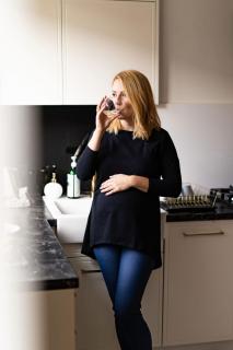 Těhotenská a kojící tunika Mommy milk & love černá L