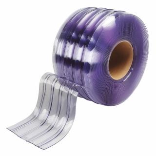 PVC pásy pro lamelové clony - 200x2mm průsvitné PVC pásy typ mrazuvzdorné vroubkované - 50m kotouče