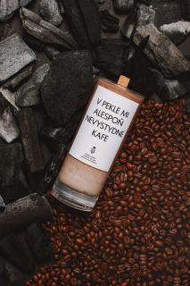 IRONIC CANDLES - V PEKLE MI ALESPOŇ NEVYSTYDNE KAFE - hnědá Velikost svíčky / Size: Střední / Medium, Barva a vůně / Color and scent: Oranžová -…