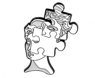 Pin / Brož Odznáček - ANTIC -  puzzle head