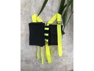 PRINCESS TIRAMISU - chestbag - Hrudní taška / ledvinka / vesta - černá s neon žlutými popruhy