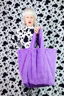 Princess Tiramisu giga purse - velká chlupatá taška fialová