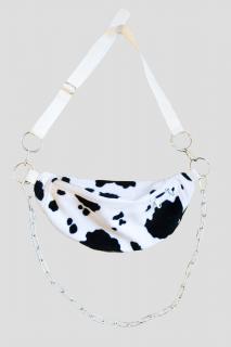 PRINCESS TIRAMISU Ledvinka černobílá kraví - COW WAIST BAG