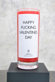 Things by E. - IRONIC CANDLES - HAPPY FUCKING VALENTINES DAY / červená - třešeň Velikost: Střední