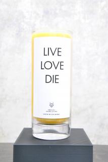 Things by E. - IRONIC CANDLES - LIVE LOVE DIE / žlutá - meloun Velikost: Střední