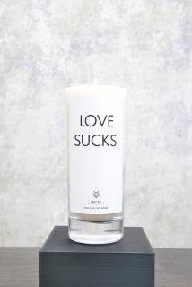 Things by E. - IRONIC CANDLES - LOVE SUCKS. / bílá - kokos Velikost: Střední