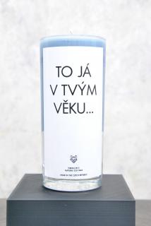 Things by E. - IRONIC CANDLES - TO JÁ V TVÝM VĚKU / modrá - lesní plody Velikost: Střední