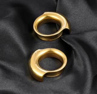 Tunel / Plug / Roztahovák - zlatý - WAVE GOLD Velikost: 24 mm