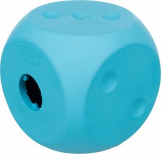 Gumová kostka na pamlsky modrá -  7 cm