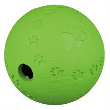 Gumový míček na pamlsky zelený -  6 cm