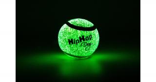 Neonový pískací tenisový míček svítící ve tmě 6,5 cm