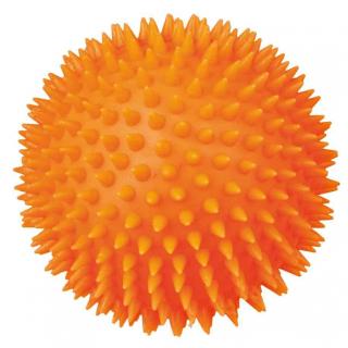 Pískací gumový míček s bodlinkami - 10 cm, různé barvy