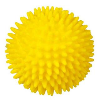Pískací gumový míček s bodlinkami - 7 cm, různé barvy