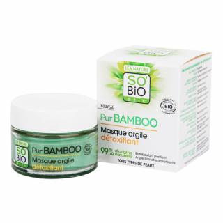SO’BiO étic Detoxikační pleťová maska s jílem  - řada Pur BAMBOO - 50ml